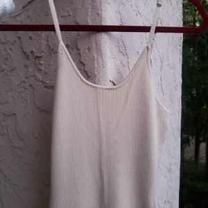 Beige Spaghetti Strap Ribbed Romper Jumpsuit